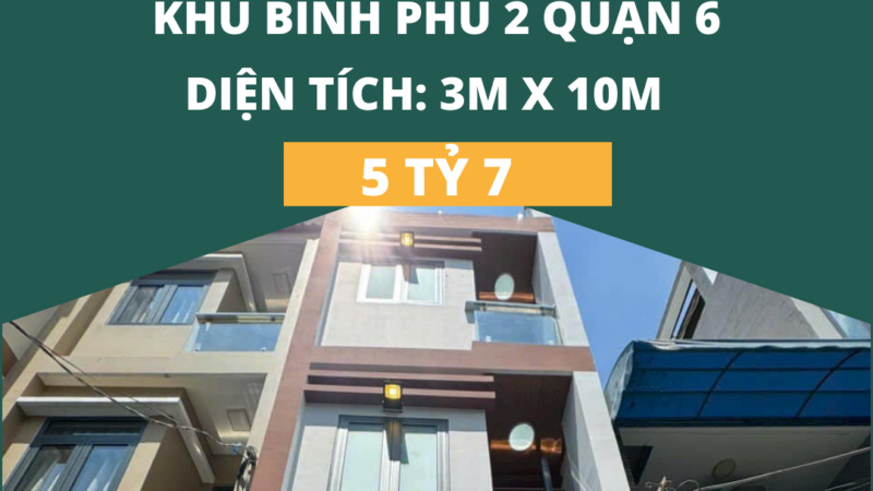 Bán nhà mặt tiền nội bộ khu Bình Phú 2, P10, Q6