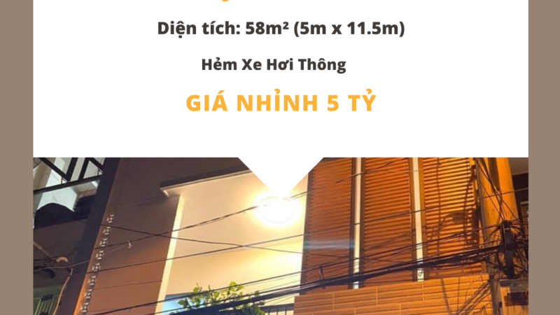 Nhà tuyệt đẹp Bình Tân, gần quận 6, 58m², 3 tầng – Giá tốt nhỉnh 5 tỷ