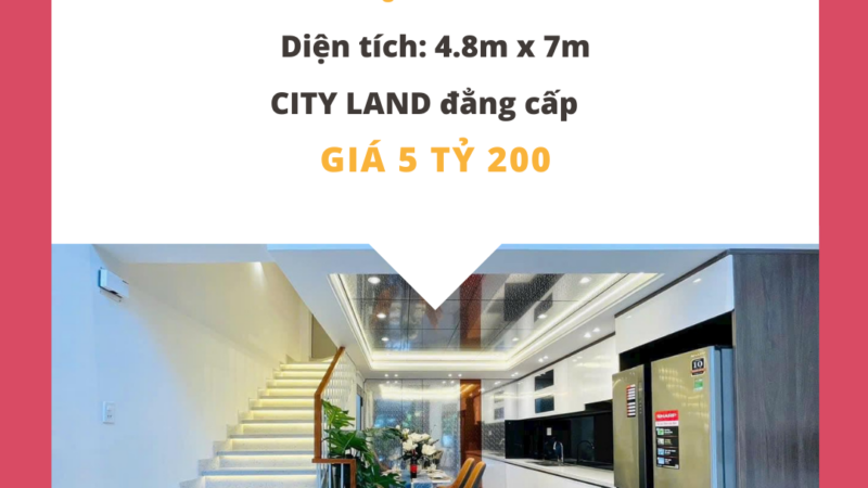 Nhà phố đẳng cấp tại CITY LAND – Cơ hội vàng tại Gò Vấp